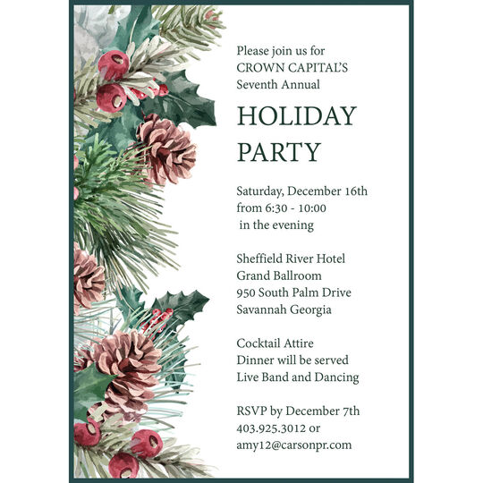 Holly Border Invitations